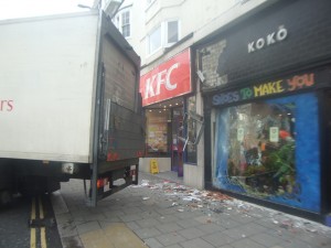 Lorry Crashed into shop window